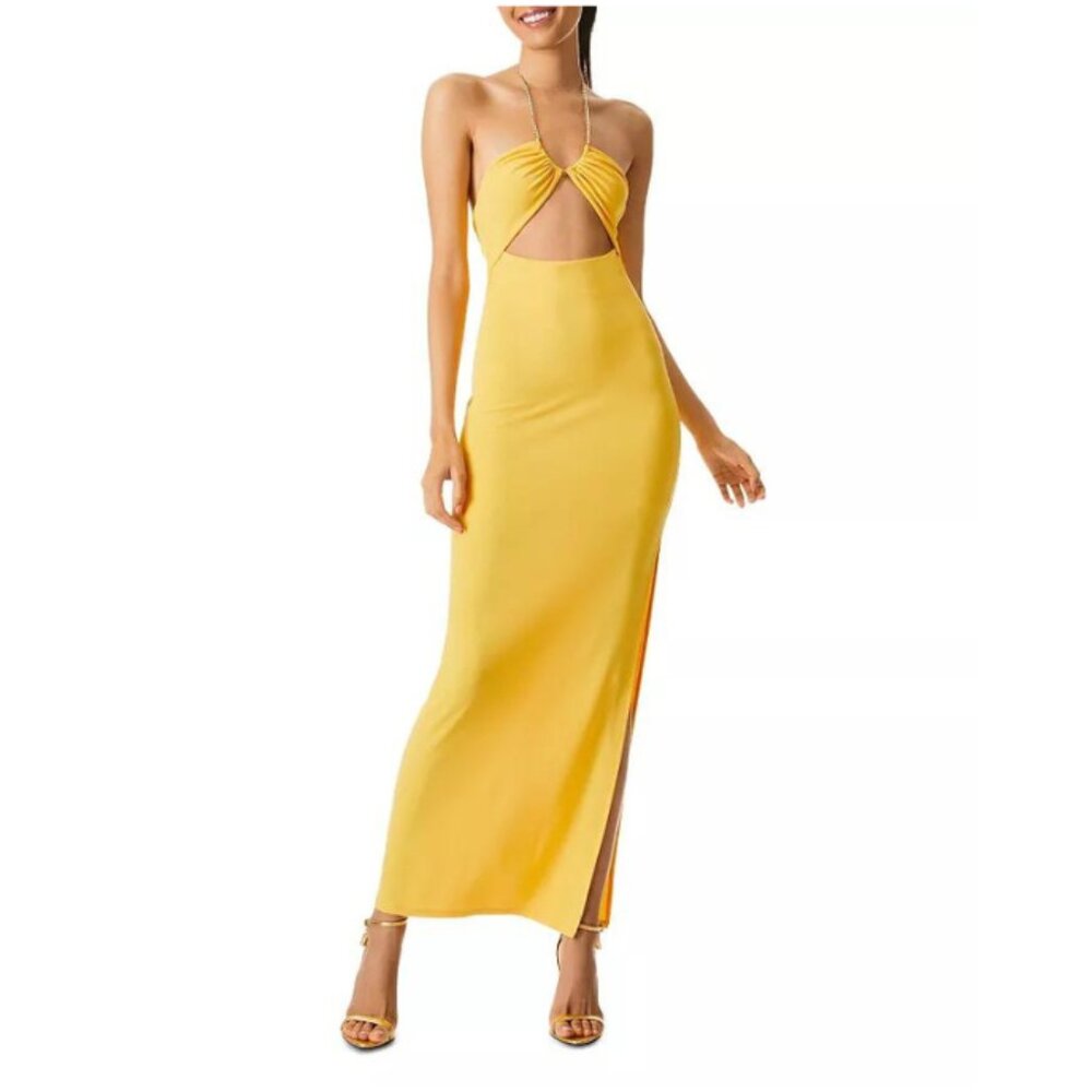 Alice & Olivia NWT Sunbeam SARIYA Cut-Out Interlock Knit Maxi Dress, Size 4